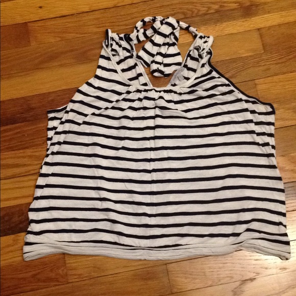 Charlotte Russe Tops - Blue and white tank